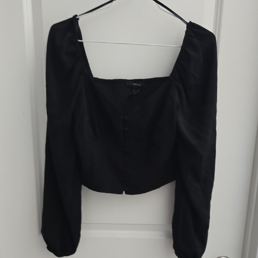 Forever 21 Black Long Sleeve Blouse